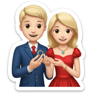 🧎‍♂️‍➡️💍💃 a boy parposing a girl sticker