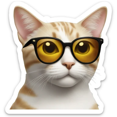 Cat with sunglasses sticker