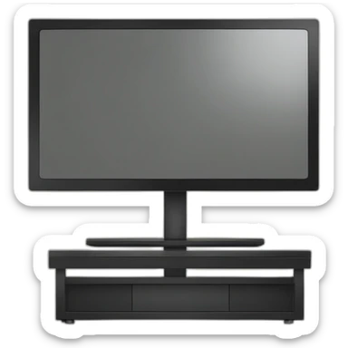 a flat tv screen with a stand sticker