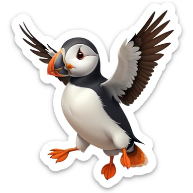 puffin flapping  sticker