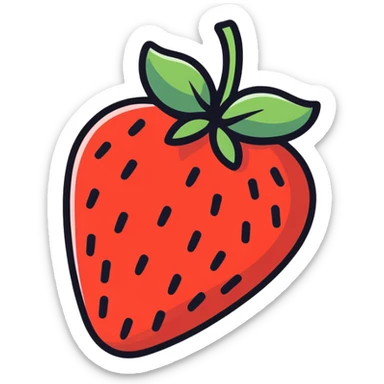 Strawberry outline line work sticker