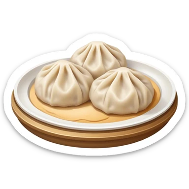 two buuz Mongolian dumpling  sticker