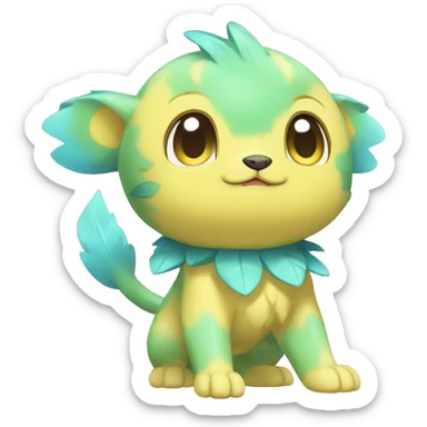 Cute cool shiny colorful animal hybrid Fakemon full body sticker