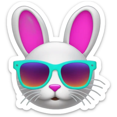 neon bunny sunglasses sticker