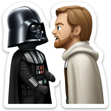 Darth vader vs obi wan sticker