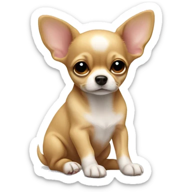 A full-length Chihuahua puppy is sleeping sticker