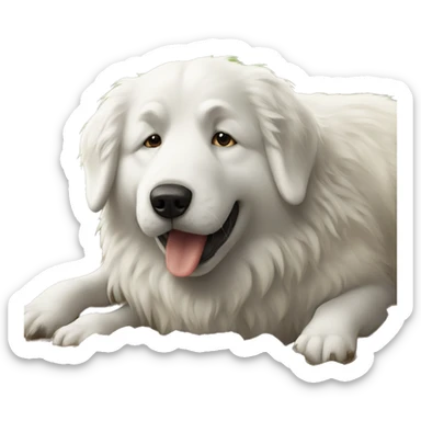 Great Pyrenees digging a hole sticker