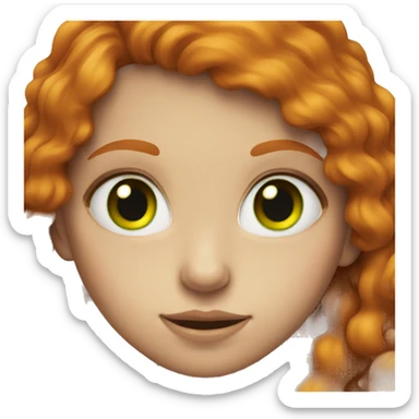Ginger girl with green eyes sticker