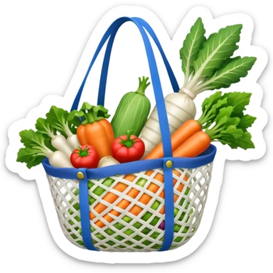 Net back with white nets that is used for shopping and putting vegetables in it sticker