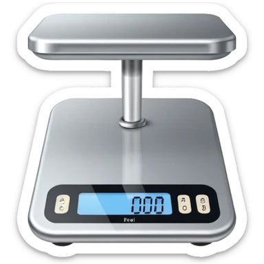 Weighing scale showing numbers sticker
