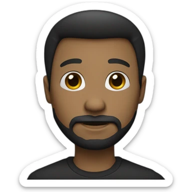 Un homme noir with a goatee beard et une coupe afro. Coeurs autour de lui. sticker