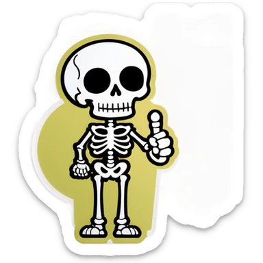 A skeleton with the middle finger sticker