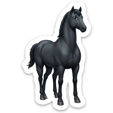 black stallion standing pose sticker