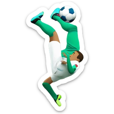 Create a soccer trick bicycle kick on Portugal national team Ronaldo  sticker