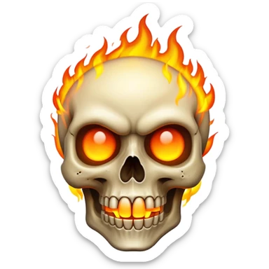I want a skull emoji with fire eyes  sticker
