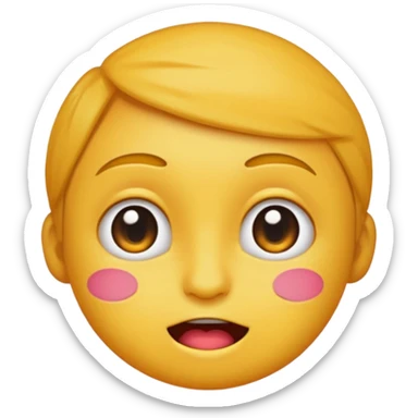 cartoon emoji sticker with a shy face and sweat on the forehead, colorful and cheerful, no text, suitable for WhatsApp and Instagram sticker