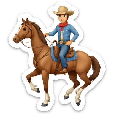 cowboy riding a horse sticker