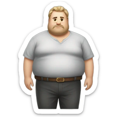 big fat man slavic stands big belly sticker