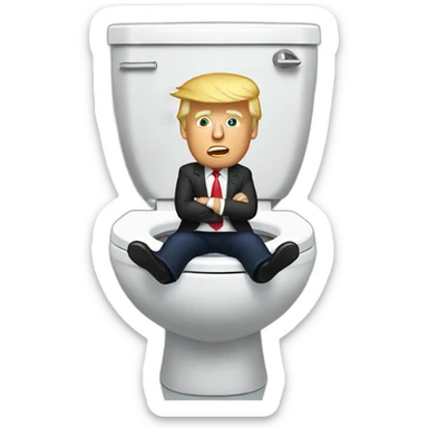 donald trump on a toilet sticker