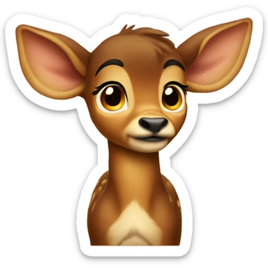 very very sad bambi sticker