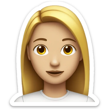 a white 13 year old with a brown with yellow highlight middle part bot sticker