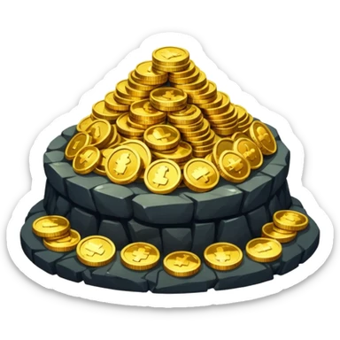 Dragon Hoard pile of gold without the dragon like in the movies so many gold were dragon sleep but dragon just went out  cold coins full in a cave  sticker