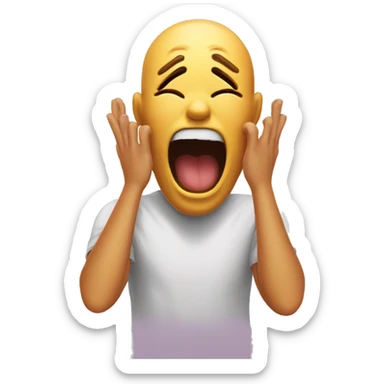 scream emoji wuth hands on cheek and opened mouth sticker