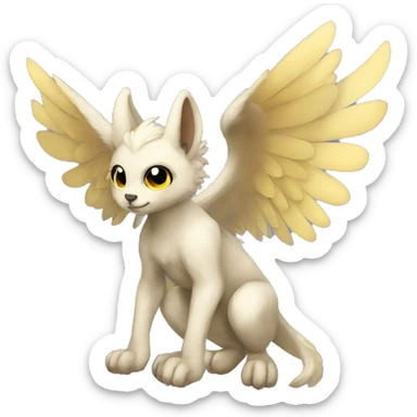 Anthro shy winged animal hybrid full body sticker