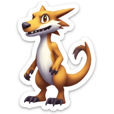 Cute Lombax-Sergal-Vernid-Fakemon full body  sticker