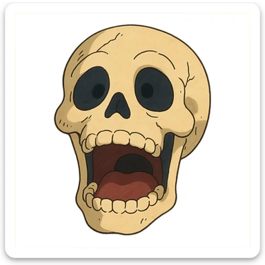 shocked skull sticker