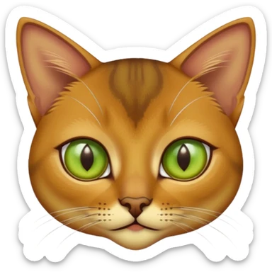 Oriental Abyssinian beige, with dark-choco-brown-gradients-points zeraora-cat   With yellow sclera and green eyes sticker