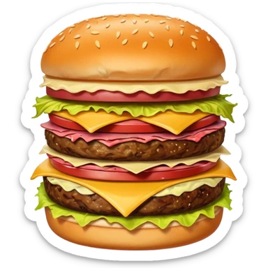 Burger with Swiss cheese, pastrami, fried pickles, sauerkraut and burger sauce  sticker