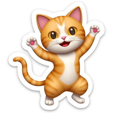 An emoji of a cat dancing sticker