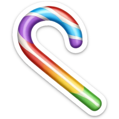 candy cane with rainbow stripes sticker