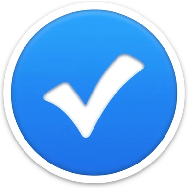 Blu tike just like Instagram account verification symbol rounded shap the color of inside have to be whait sticker