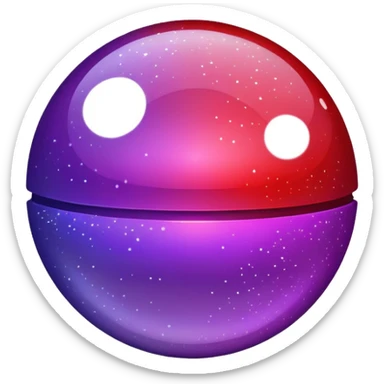 color gradient between red and purple glitter ball sticker