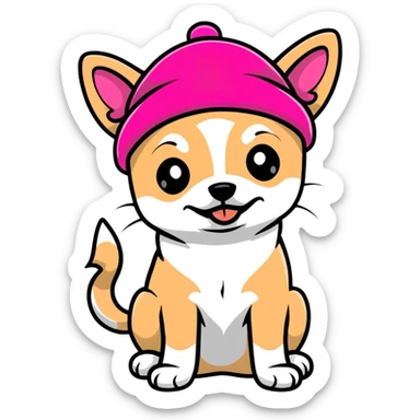 Chihuahua wearing pink beret sticker