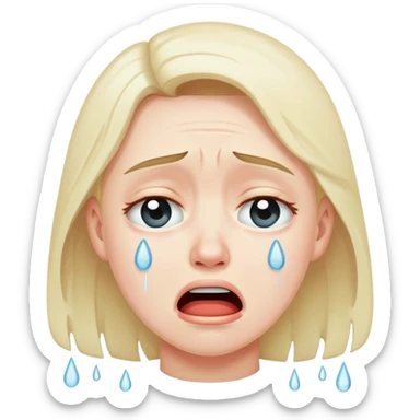 Sad Crying hysterically sticker