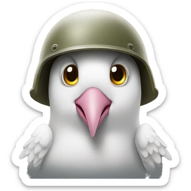 Dove crying from eye wearing army helmet  sticker