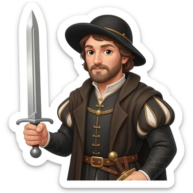 Renaissance Man in Medieval garb with sword sticker