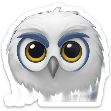 White Owl wearing dark blue and white striped shirt sticker