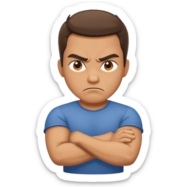 Angry man with crossed arms  sticker