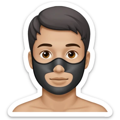  man, charcoal face mask sticker