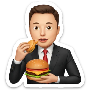 Elon mosk eats the burger  sticker