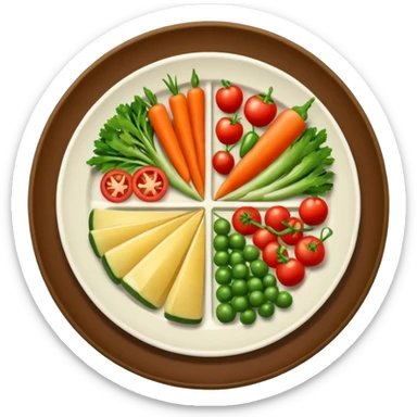 prato de comida dividido com legumes sticker