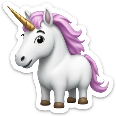 unicorn taking a poop sticker