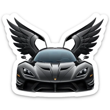 An black hypercar, with wings and satisfaction of specs sticker