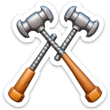 croisement de 2 marteaux (en mode duel, qui des deux va gagner) sticker