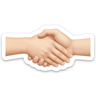 two white hands in a secret handshake sticker
