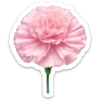 Carnation "A pastel pink carnation with frilled, glowing edges, surrounded by tiny glittering particles and a soft, dreamy aura." sticker